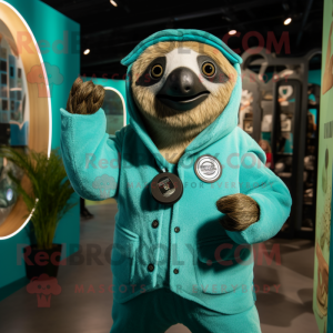 Teal Sloth mascotte kostuum...