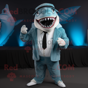 Cyan Megalodon maskot...