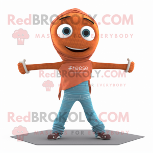 Rust Trapeze Artist mascot costume character dressed with a Yoga Pants and Scarf clips