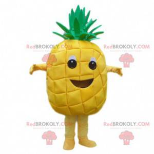 Mascotte d'ananas jaune géant, costume d'ananas, fruit exotique