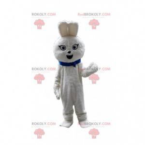 Mascota de conejo blanco, disfraz de conejo, disfraz de roedor