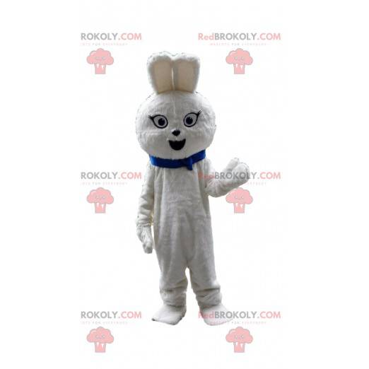 Mascotte de lapin blanc, costume de lapine, déguisement rongeur