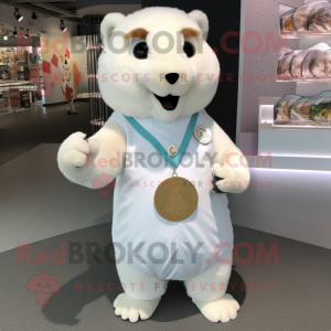 White Beaver maskot drakt...