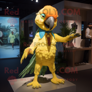 Gul Macaw maskot kostume...