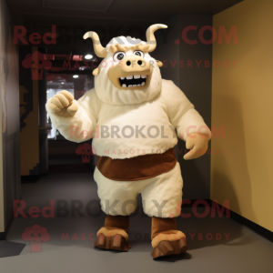 Kremfarget Minotaur maskot...