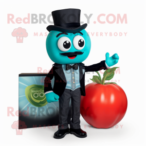 Cyan tomat maskot kostume...