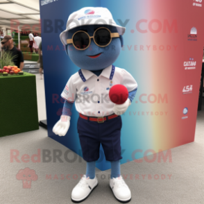 nan Petanque Ball mascot costume character dressed with a Bermuda Shorts and Pocket squares