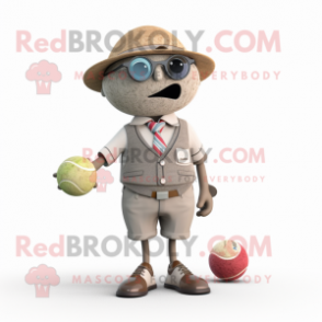 nan Petanque Ball mascot costume character dressed with a Bermuda Shorts and Pocket squares