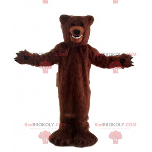 Mascotte grote harige bruine beer, berenkostuum - Redbrokoly.com