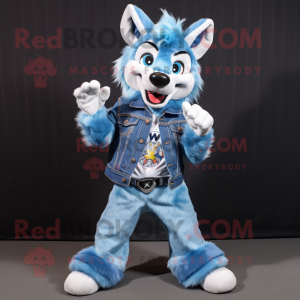 Sky Blue Say Wolf maskot...