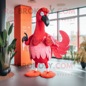 Rode flamingo mascotte...