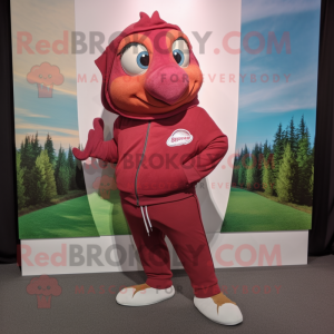 Maroon laks maskot drakt...