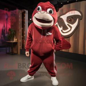 Maroon laks maskot drakt...