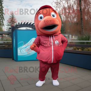 Maroon laks maskot kostume...