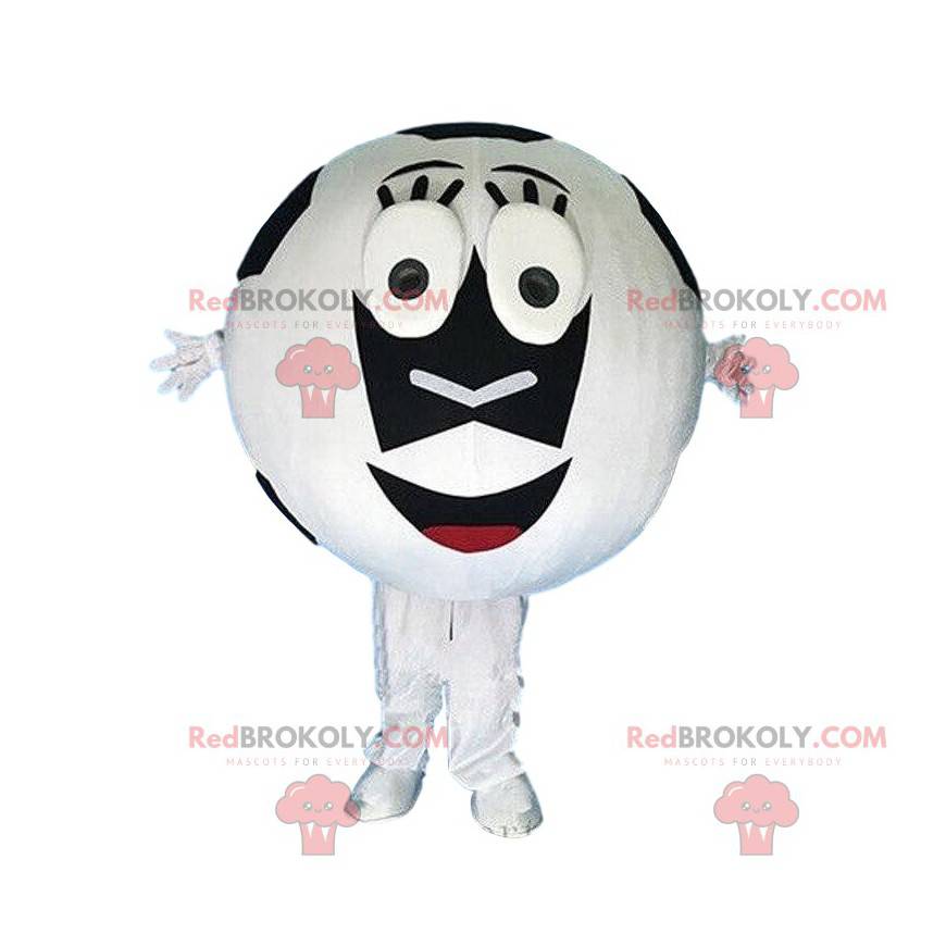 Maskot hvid og sort fodbold, sportsdragt - Redbrokoly.com Maskot hvid og sort fodbold, sportsdragt - Redbrokoly.com
