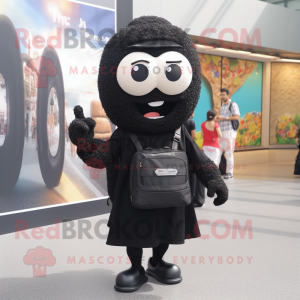 Sort Falafel maskot kostume...