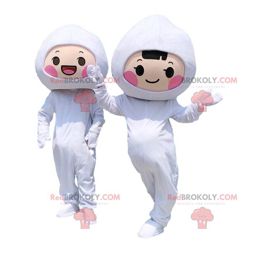 Maskottchen mit weißen Figuren, weißen Kostümen - Redbrokoly.com Maskottchen mit weißen Figuren, weißen Kostümen - Redbrokoly.com