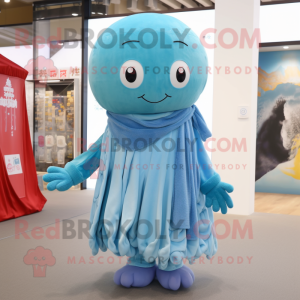 Sky Blue Jellyfish maskot...