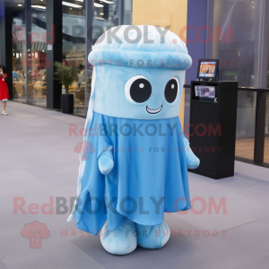 Sky Blue Jellyfish maskot...