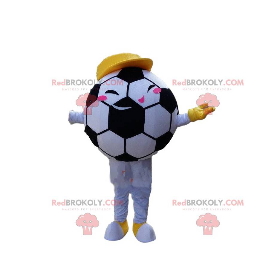 Mascote da bola de futebol amarela e verde Cortar L (175-180CM)