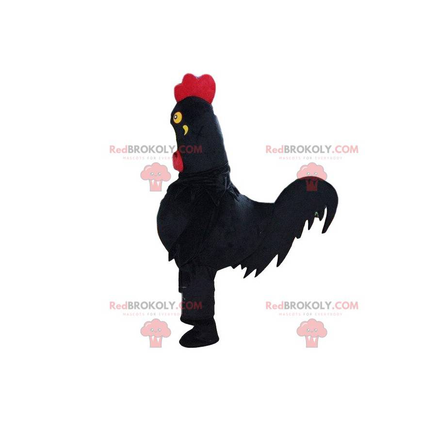 Mascotte de grand coq noir, costume de basse cour -