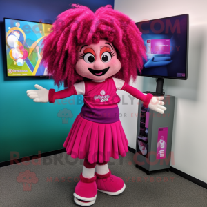 Magenta jongleren mascotte...