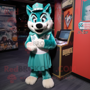 Teal Say Wolf maskot...