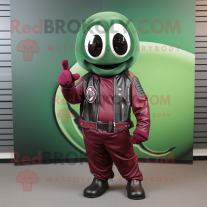 Maroon Green Bean maskot...