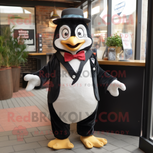 nan Penguin mascot costume character dressed with a Henley Tee and Pocket squares