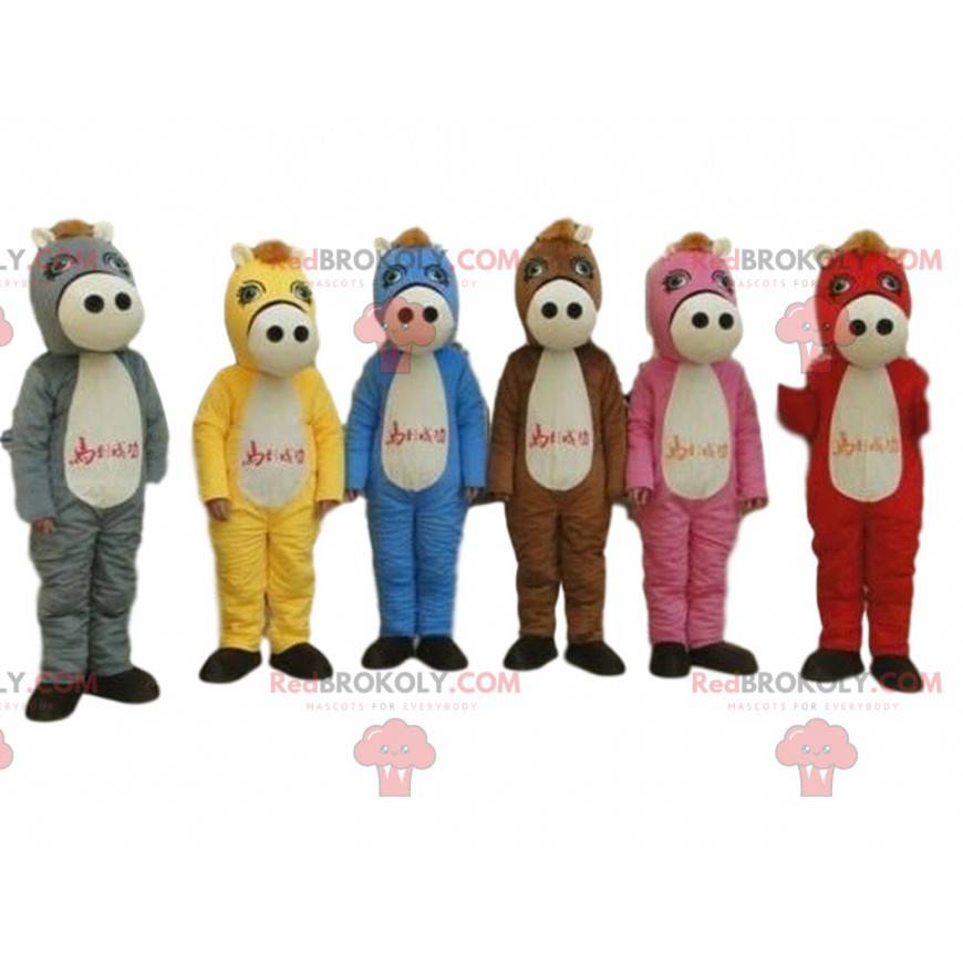 6 bunte Pferde, 6 bunte Pferdemaskottchen - Redbrokoly.com