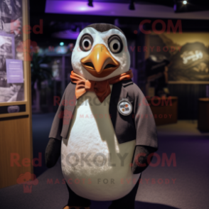 nan Penguin mascot costume character dressed with a Henley Tee and Pocket squares