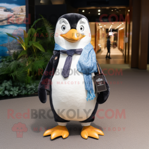nan Penguin mascot costume character dressed with a Henley Tee and Pocket squares