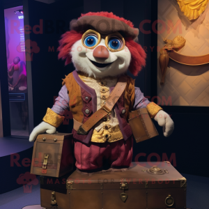 nan Treasure Chest mascot costume character dressed with a Waistcoat and Digital watches