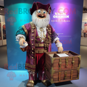 nan Treasure Chest mascot costume character dressed with a Waistcoat and Digital watches