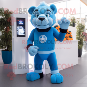 Blue Tamer Lion maskot...
