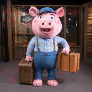 Mascotte de cochon rose...