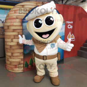 Cream Tacos mascot costume character dressed with a Cargo Pants and Mittens