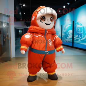 nan Human Cannon Ball mascot costume character dressed with a Windbreaker and Anklets