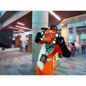 Black and white orange fox mascot - Redbrokoly.com