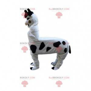 Mascotte de vache blanche et noire, costume de vachette -