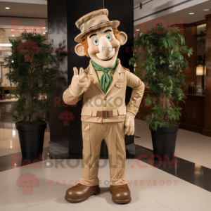 Beige Leprechaun mascotte...