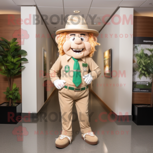 Beige Leprechaun maskot...