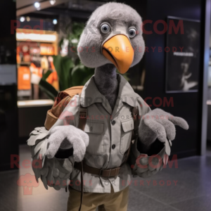 Grijze Dodo Bird mascotte...