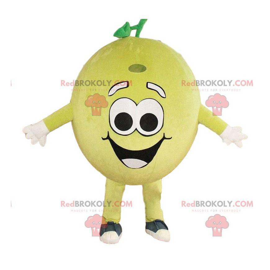 Mascote inflável de limão, fantasia de fruta amarela gigante -