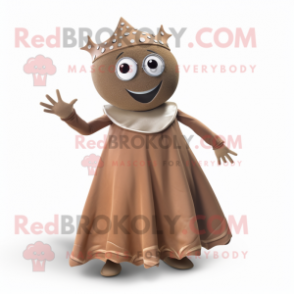 Brown Ray mascot costume character dressed with a A-Line Dress and Bracelets