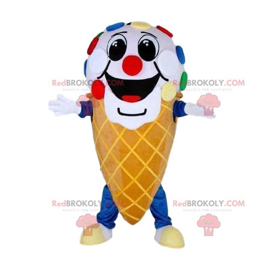 Riesige Eistüte Maskottchen, buntes Eiskostüm - Redbrokoly.com Riesige Eistüte Maskottchen, buntes Eiskostüm - Redbrokoly.com