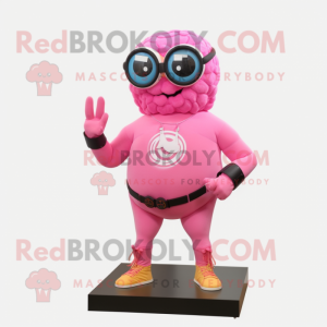 Pink Cyclops maskot kostume...