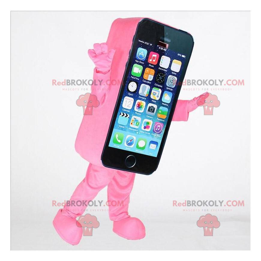 Mascotte de smartphone rose, costume de téléphone portable -