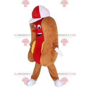 Hotdogmascotte, fastfoodkostuum, gigantische hotdog -