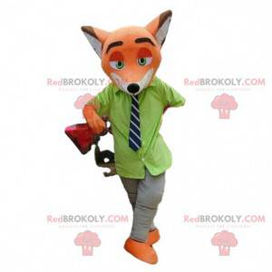 Maskot Nick Wilde, slavná oranžová liška v Zootopii -